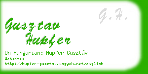 gusztav hupfer business card